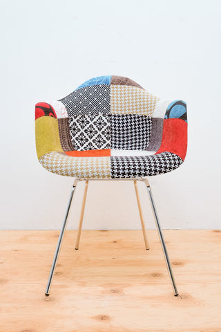 Eamesy Style Armchair Upholstered H-Base-Chrome